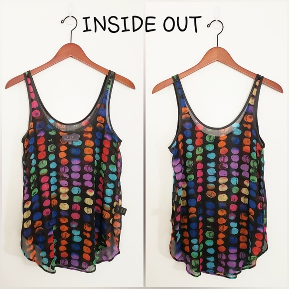 PJK Patterson J. Kincaid Sheer Polka Dot Top - Picture 6 of 8